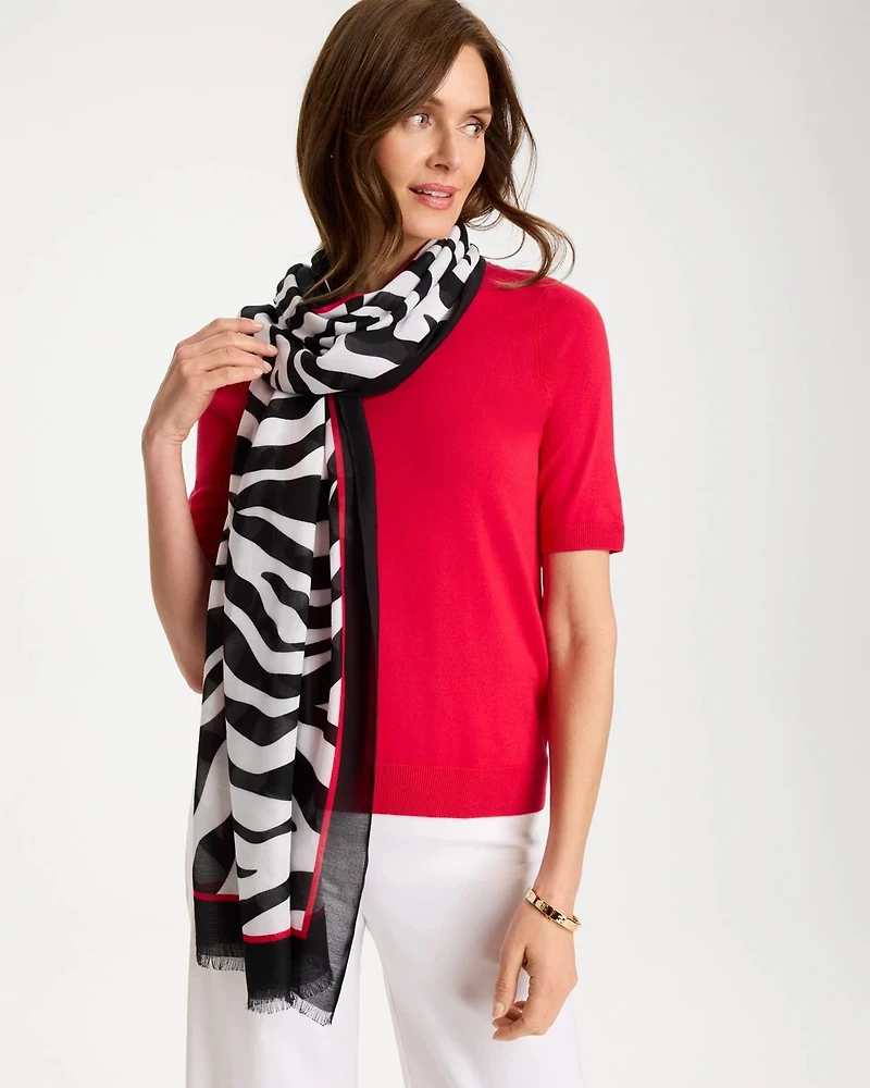 Animal Print Oblong Scarf