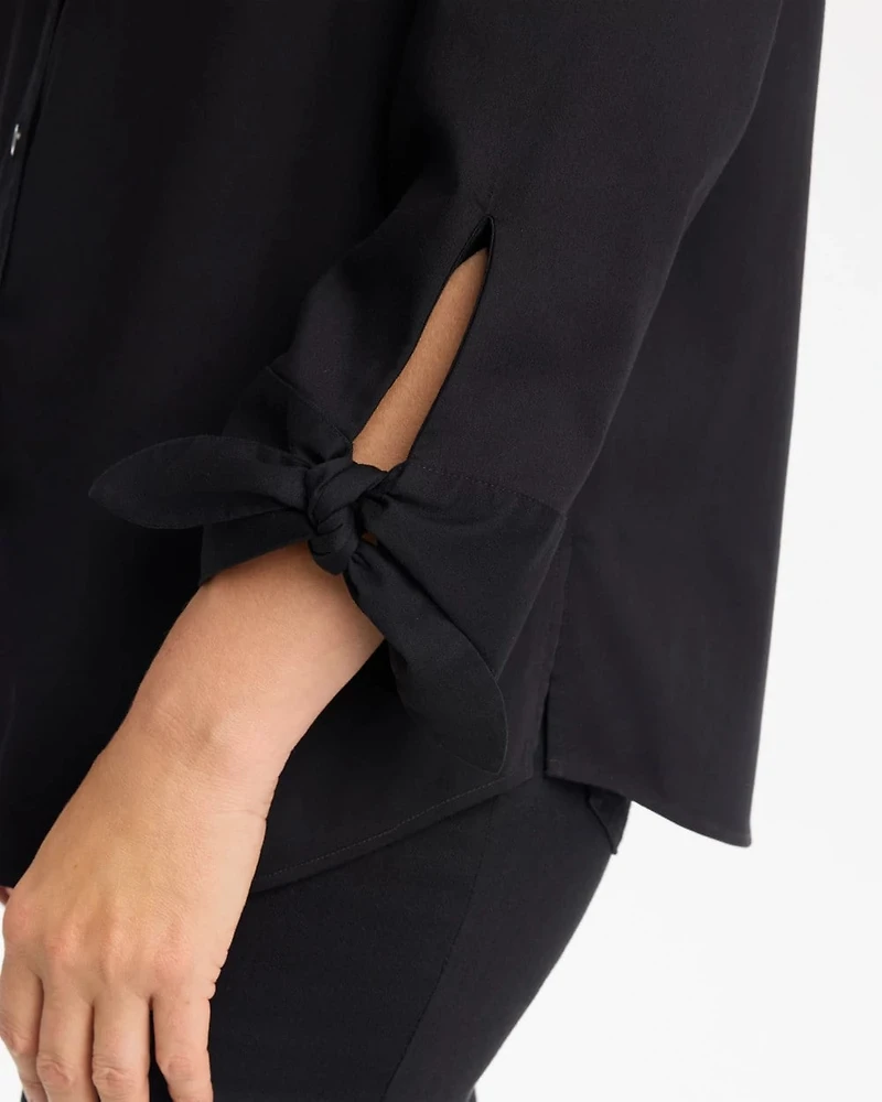 No Iron™ Stretch Poplin Tie-Cuff Tunic