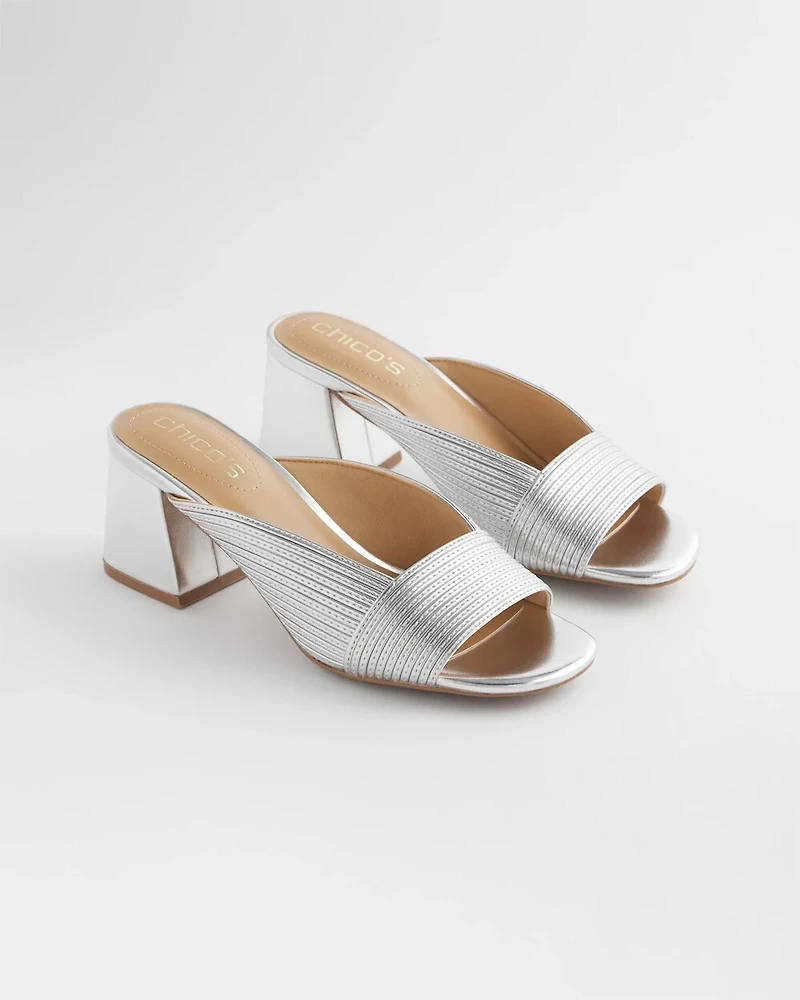 Vinia Metallic Rope Block Heels