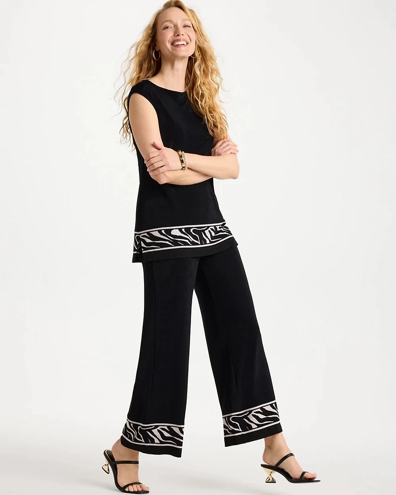 Petite Abstract Zebra Cropped Pants