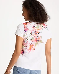 Cotton Stretch Ethereal Floral Cap Sleeve Tee