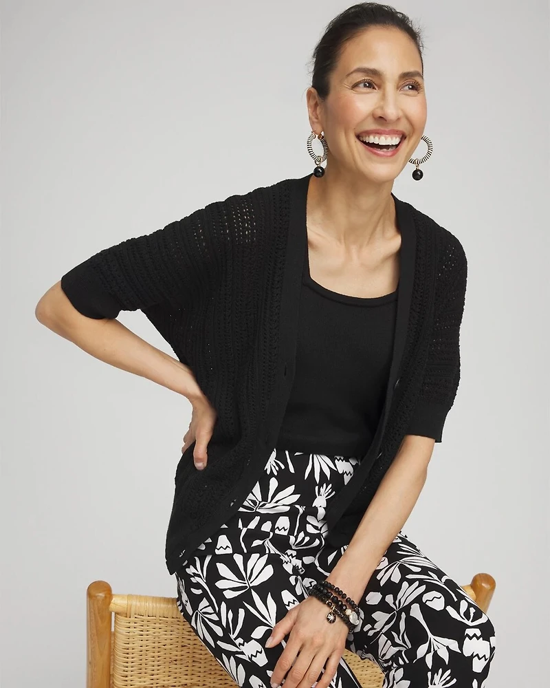 Dolman Pointelle Cardigan