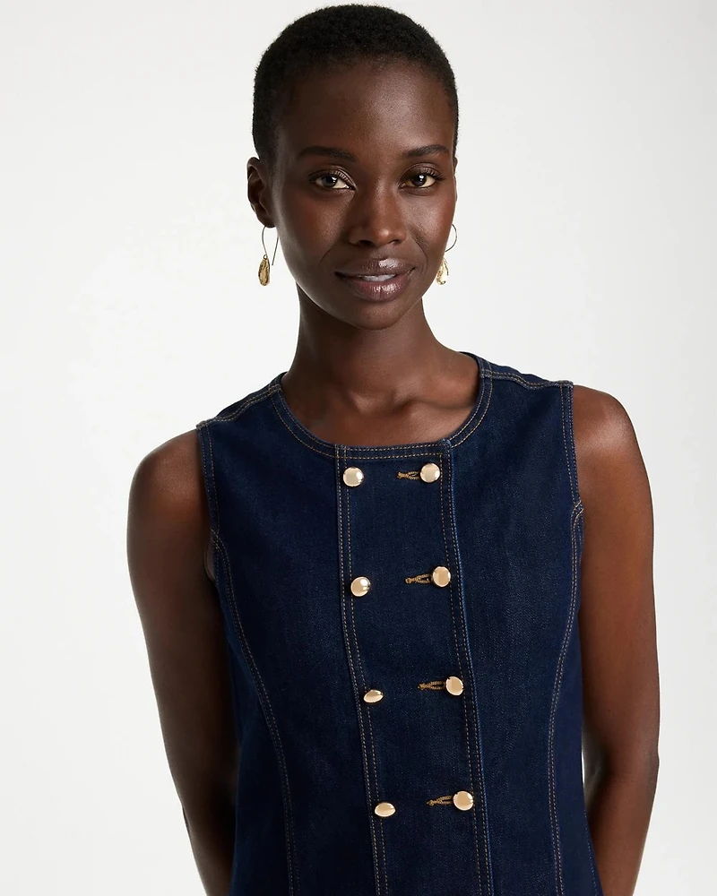 Denim Knee Length Dress
