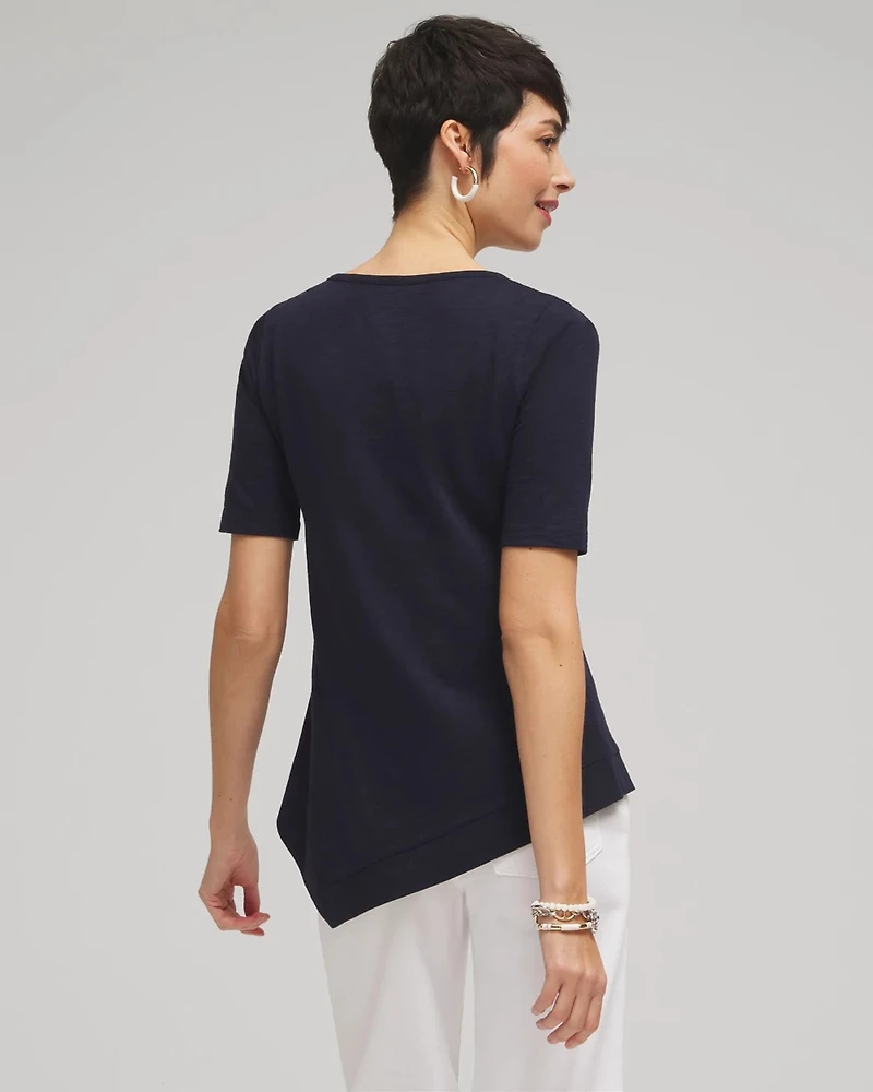 Asymmetrical Elbow Sleeve Tee