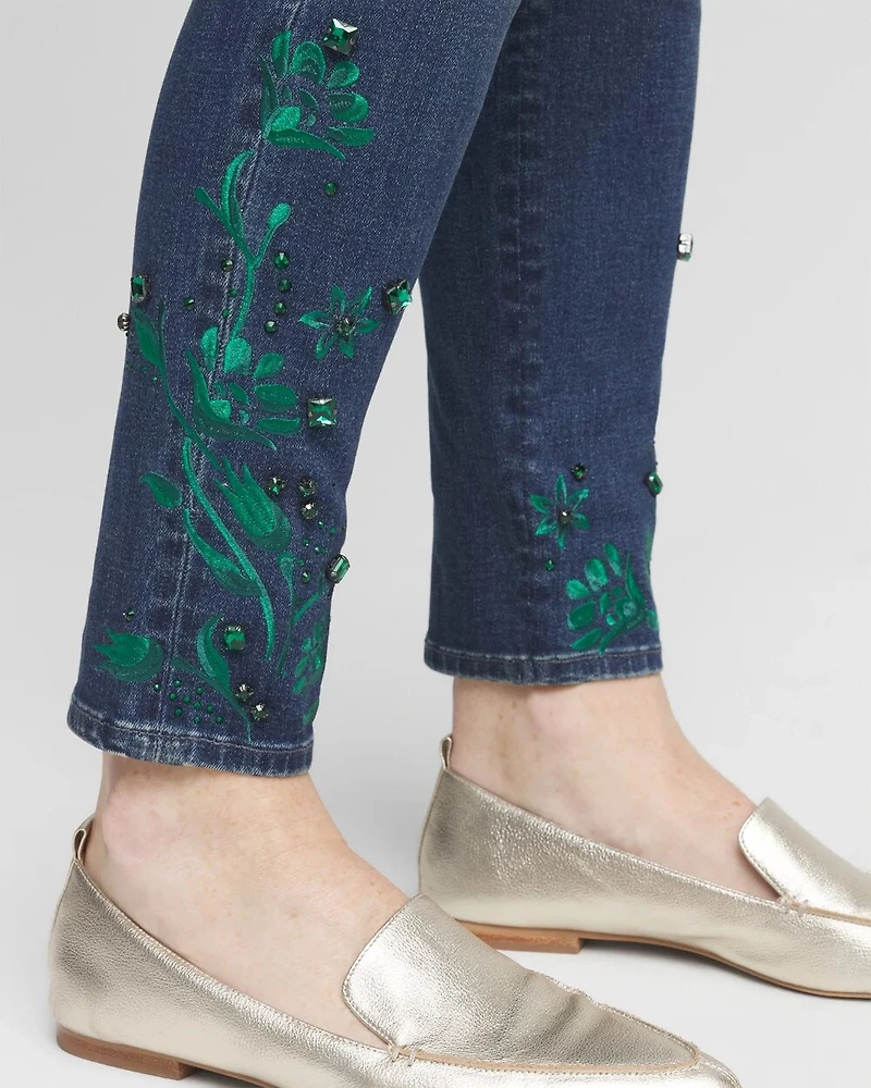 Emerald Jewel Pull-On Ankle Jeggings