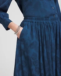 Jacquard Culotte Wide-Leg Pants