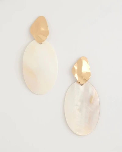 Shell Oval Drop Earrings