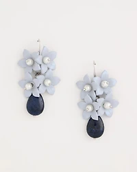 Lapis Lazuli Stone Flower Earrings
