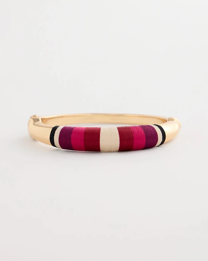 Thread Wrapped Hinge Cuff Bracelet