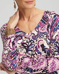 Paisley V-Neck Pullover Sweater