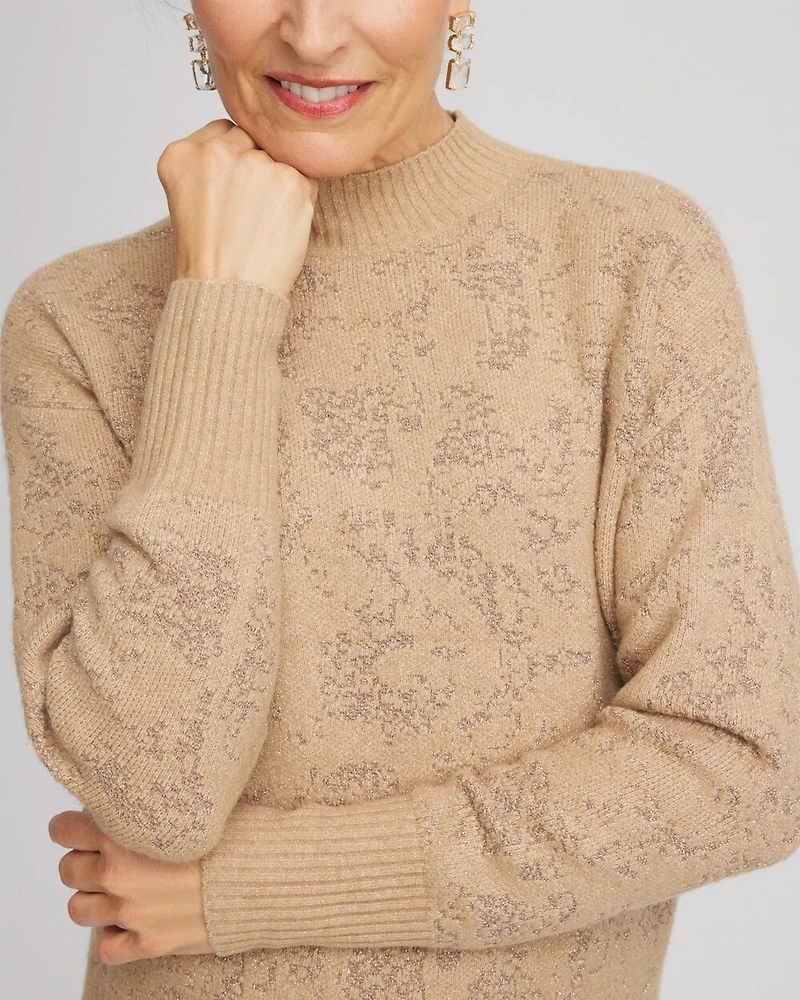 Jacquard Mockneck Pullover