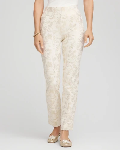 Juliet Golden Foiled Slim Ankle Pants