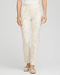 Juliet Golden Foiled Slim Ankle Pants