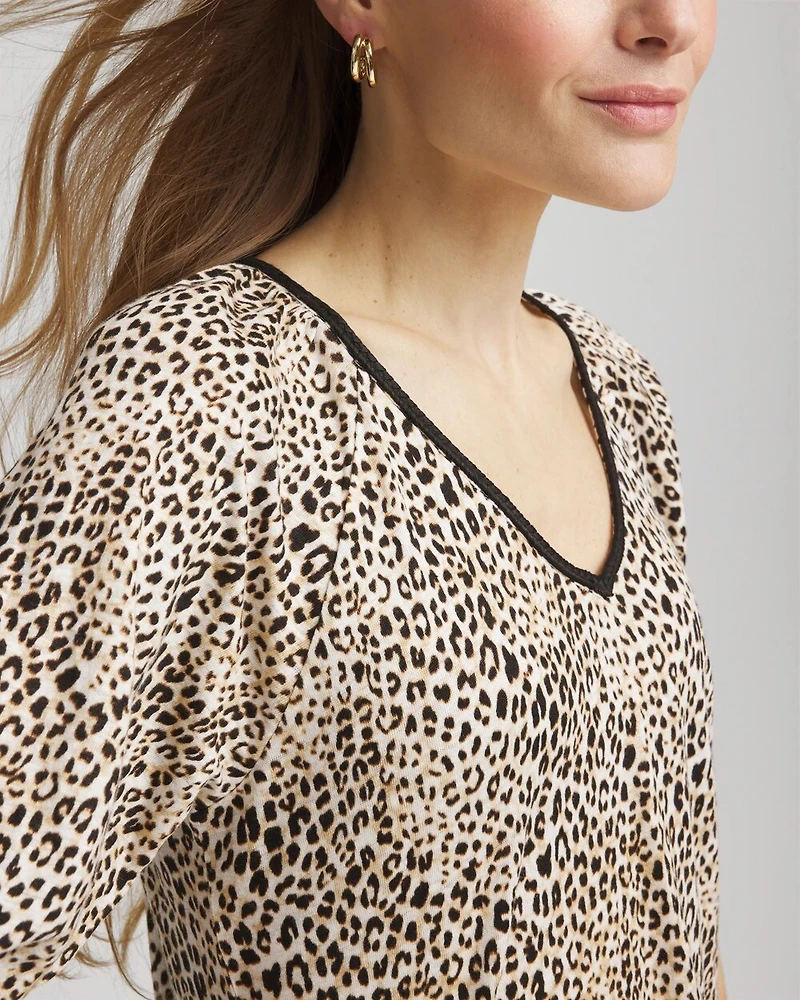Leopard Braided Linen Top