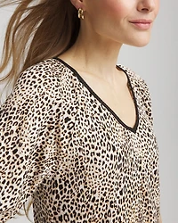 Leopard Braided Linen Top
