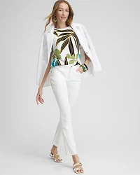 Palm Print Intarsia Pullover