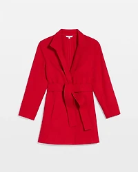 Melton Long-Sleeve Belted Jacket
