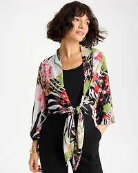 Georgette Tie-Front Kimono