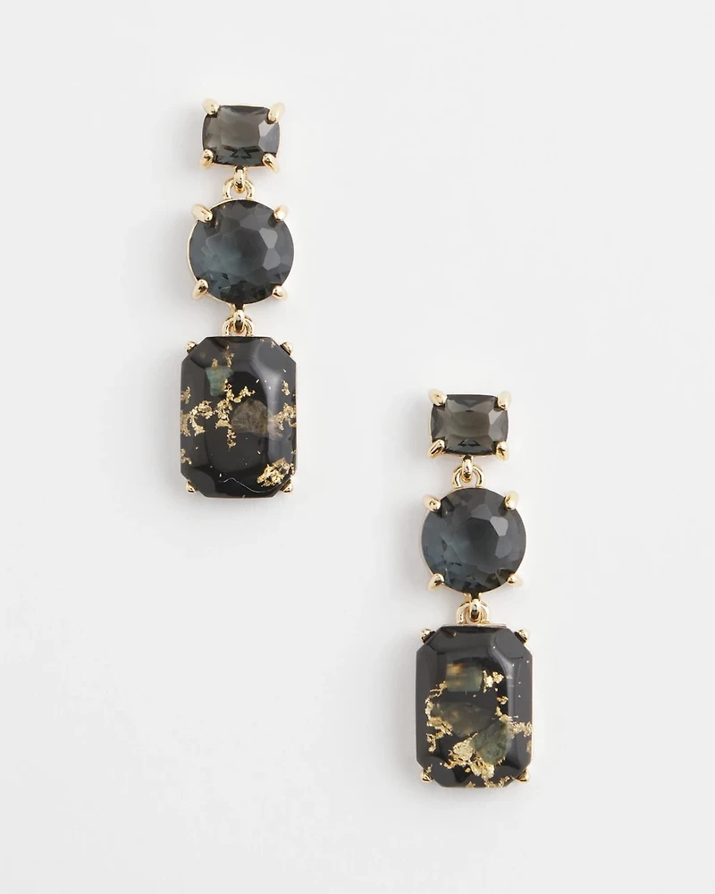 Emerald Cut Drop Earrings