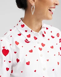 Embroidered Hearts Shirt