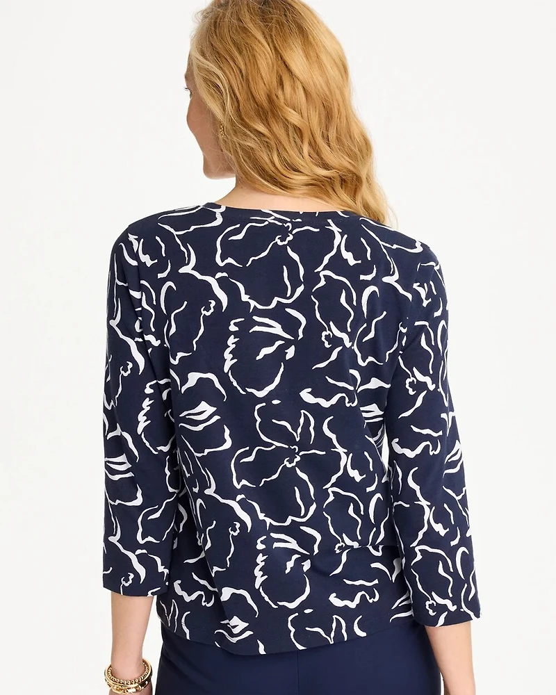 Maya Cotton Stretch 3/4 Sleeve Tee