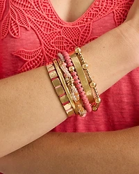 Glam Goldtone Slice Stretch Bracelet