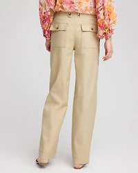 Petite Canvas Cargo Wide-Leg Pants