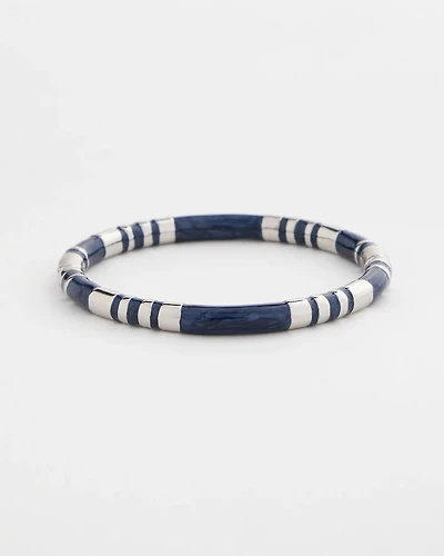Blue Enamel Hinge Bangle