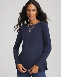 Stretch Cotton Boatneck Tunic