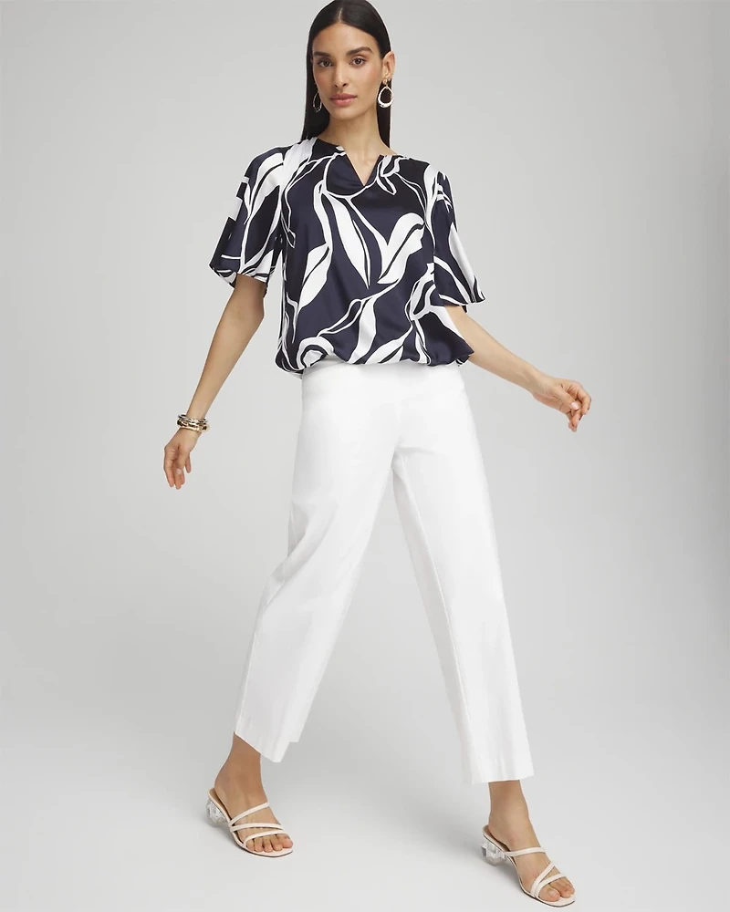 Satin Bubble Hem Blouse