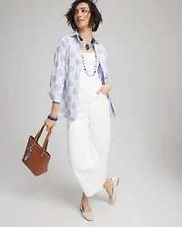 No Iron™ Polka-Dot Stretch Sateen Shirt
