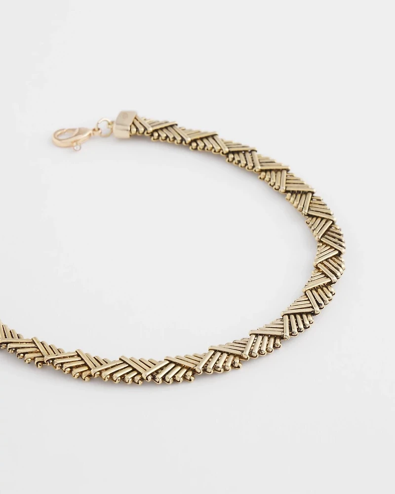 Gold-Tone Brass Collar Necklace