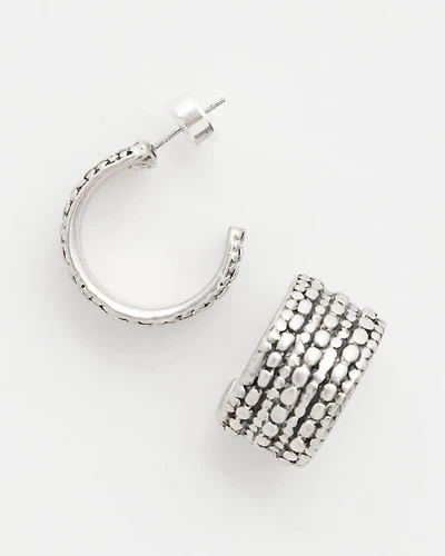 Textured Huggie Hoop Earrings