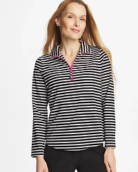 Zenergy® UPF Striped Contrast Half Zip Pullover Top