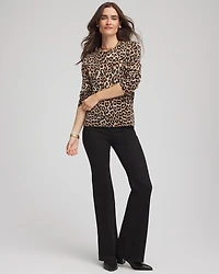 Cashmere Animal Long-Sleeve Pullover Sweater