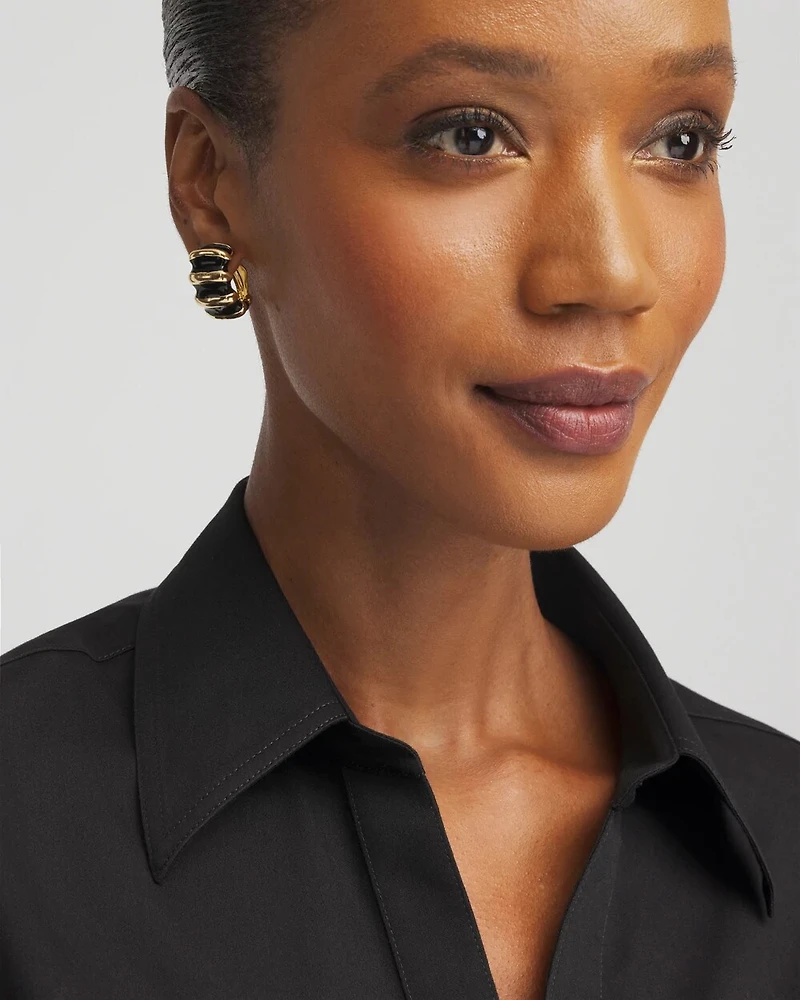 Wavy Duo Tone Clip-On Earrings