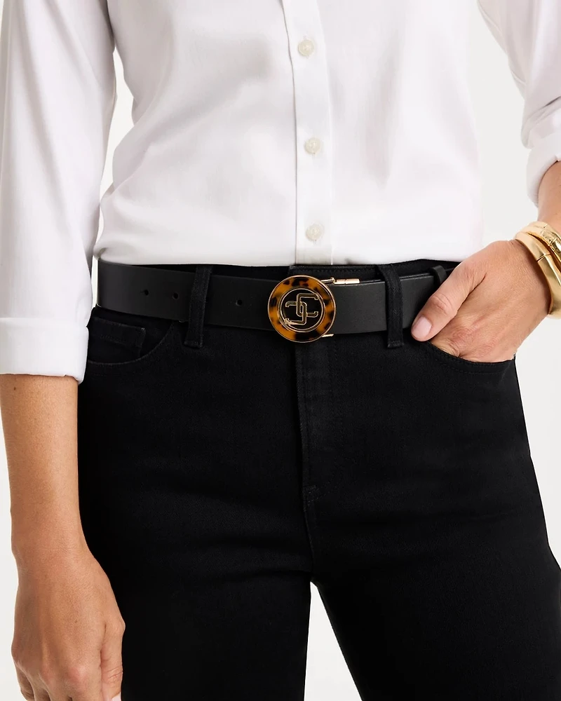 Reversible Tortoise Buckle Trouser Belt