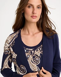 Ella Printed Long-Sleeve Cardigan