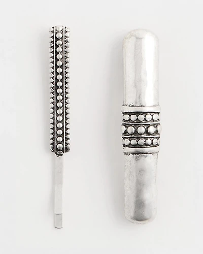 Silvertone Mixed Metal Hair Pin Set