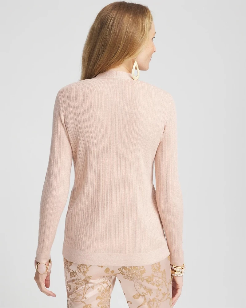 Lurex Ribbed Cardigan