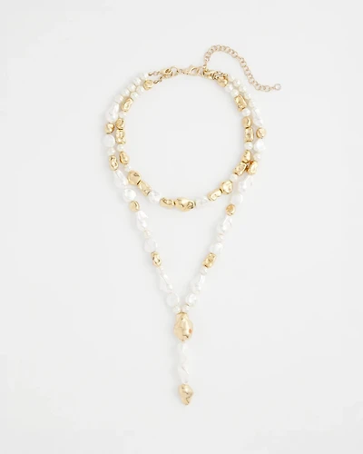 Double Strand Convertible Faux Pearl Necklace