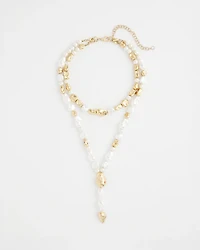 Double Strand Convertible Faux Pearl Necklace