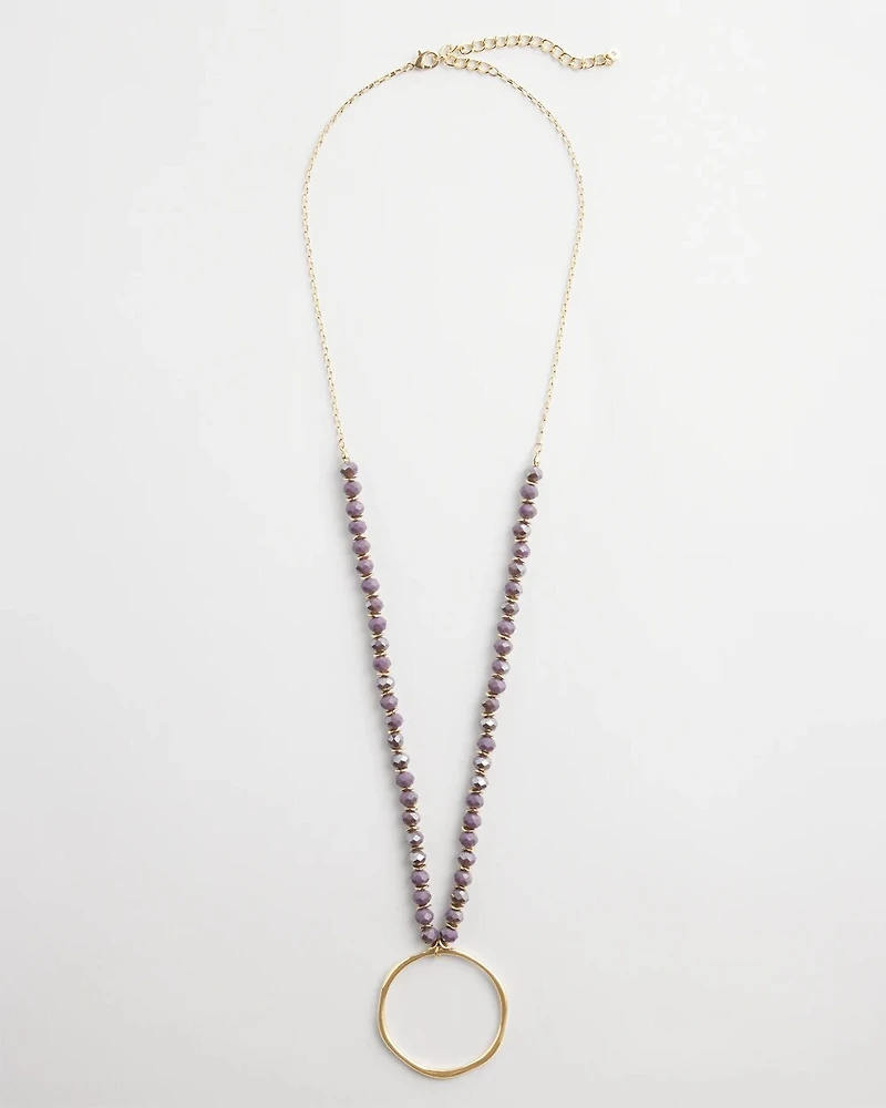 Violet Circle Pendant Necklace
