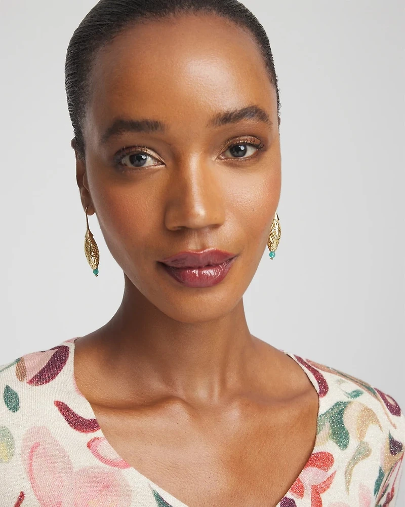 Gold Lantern Drop Earrings