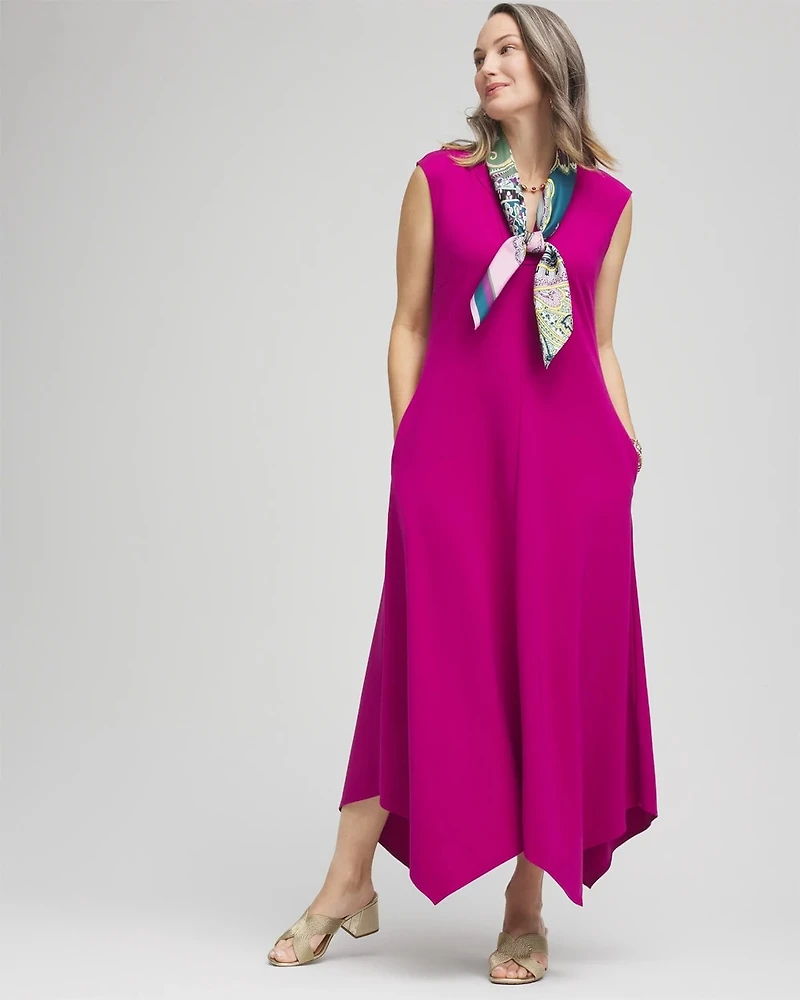 Trapunto Placket Midi Dress