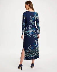 Petite Soft-Stretch Knit Printed Dress