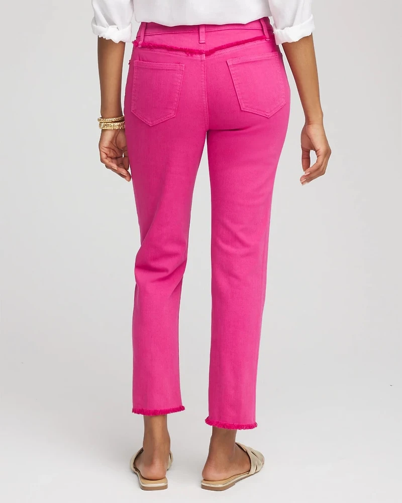 Girlfriend Frayed Cropped Jeans