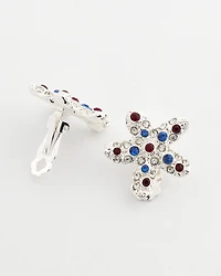 Red White & Blue Starfish Clip-On Earrings