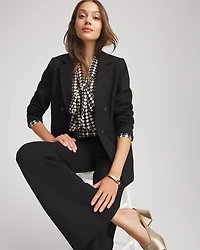 Clip-Dot Tie-Front Blouse