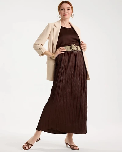 Satin Crinkle Maxi Skirt